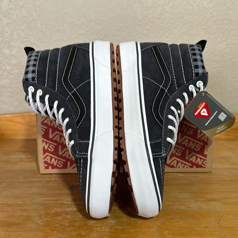 Vans Sk8-Hi Mte 1 plaid grey white ultra Cush allweather men’s 8 or women’s 9.5